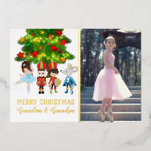 Personalised The Nutcracker Ballet Christmas Foil Holiday Card