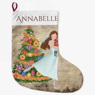 Personalised The Nutcracker Clara Ballet Holiday Large Christmas Stocking