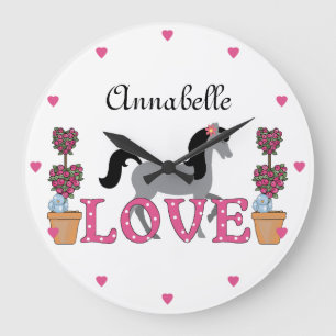 Personalised The Pretty Ponies Love Horse Clock