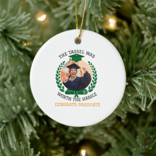 Personalised The Tassel Was Worth the Hassle Photo Ceramic Tree Decoration