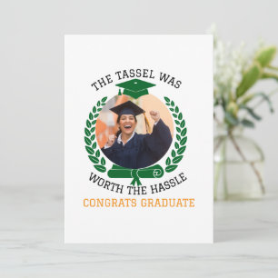 Personalised The Tassel Was Worth the Hassle Photo Holiday Card
