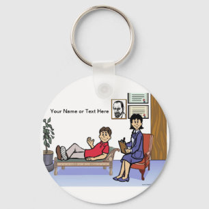 Personalised Therapist, Counsellor - Female Cartoo Key Ring