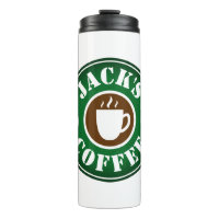Personalised thermal tumbler travel coffee mug