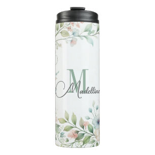 Personalised Thermal Tumbler with Wild Flowers