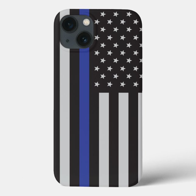 Personalised Thin Blue Line American Flag Case-Mate iPhone Case (Back)