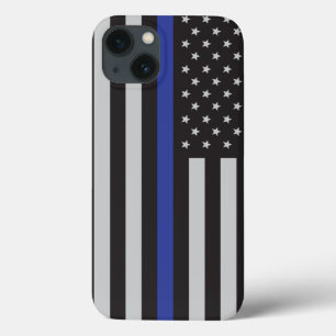 Personalised Thin Blue Line American Flag iPhone 13 Case