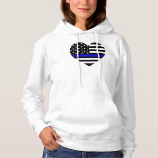 Personalised Thin Blue Line American Flag Hoodie