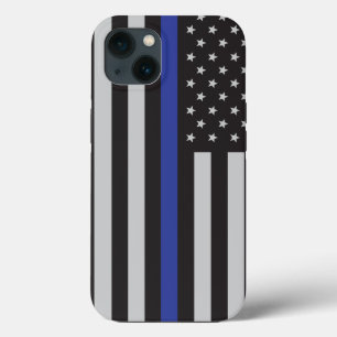 Personalised Thin Blue Line American Flag iPhone 13 Case