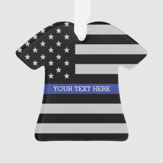 Personalised Thin Blue Line American Flag Ornament