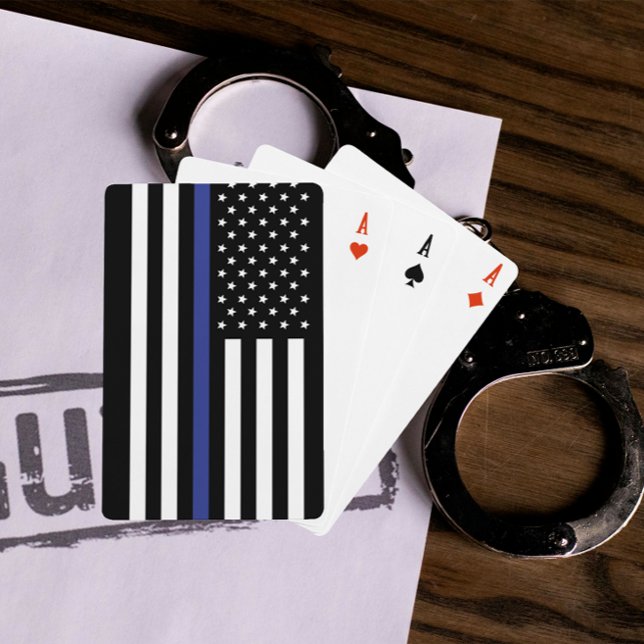 Personalised Thin Blue Line American Flag Playing Cards (Creator Uploaded)