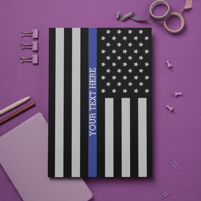 Personalised Thin Blue Line American Flag Stationery (Creator Uploaded)