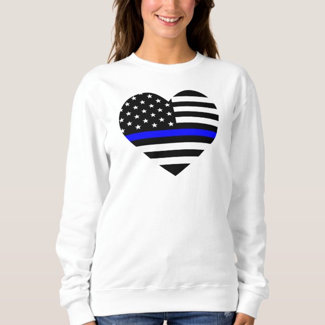 Personalised Thin Blue Line American Flag Sweatshirt (Front)