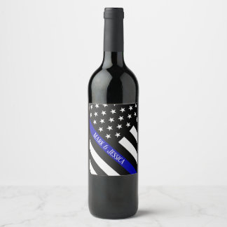 Personalised Thin Blue Line Celebration Wine Label