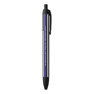 Personalised Thin Blue Line Flag Black Ink Pen