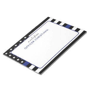 Personalised Thin Blue Line Flag Police Officer Notepad