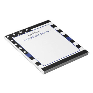 Personalised Thin Blue Line Flag Police Officer Notepad