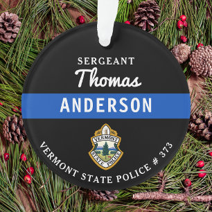 Personalised Thin Blue Line Logo Police Officer Ornament