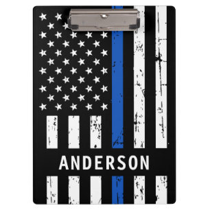 Personalised Thin Blue Line Police Clipboard