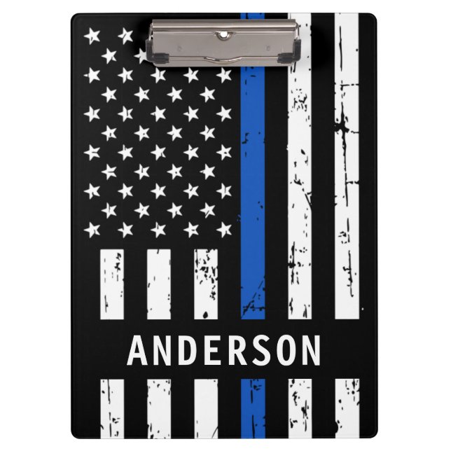 Personalised Thin Blue Line Police Clipboard (Front)