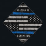 Personalised Thin Blue Line Police Dog Bandana<br><div class="desc">Thin Blue Line Bandanna - American flag in Police Flag colours, distressed design . Personalise with police dog name. This personalised police dog bandanna is perfect for police and law enforcement families and all those who support them . COPYRIGHT © 2020 Judy Burrows, Black Dog Art - All Rights Reserved....</div>