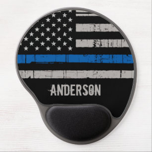 Personalised Thin Blue Line Police Gel Mouse Mat
