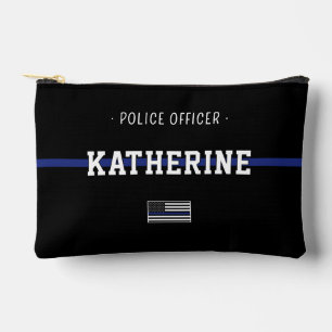 Personalised Thin Blue Line Police Officer Flag Accessory Pouch