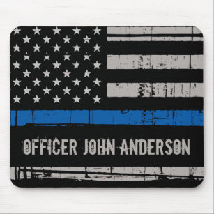 Personalised Thin Blue Line Police Officer Mouse Mat
