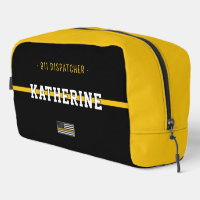 Personalised Thin Gold Line Flag 911 Dispatcher