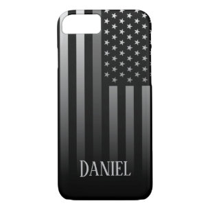 Personalised Thin Grey Line Flag iPhone 8/7 Case