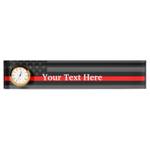 Personalised Thin Red Line American Flag Decor Nameplate