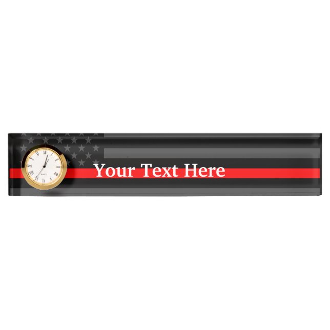 Personalised Thin Red Line American Flag Decor Nameplate (Front)
