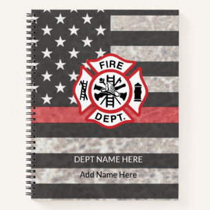 Personalised Thin Red Line Firefighter Notebook