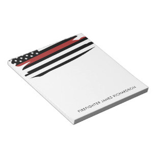 Personalised Thin Red Line Firefighter Notepad