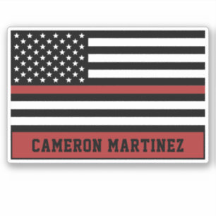 Personalised Thin Red Line Flag Firefighter