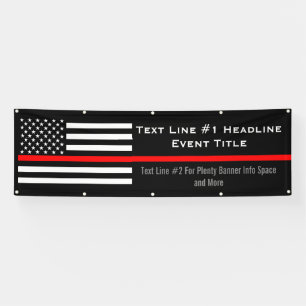 Personalised Thin Red Line US Flag Medium Display Banner