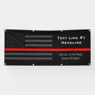 Personalised Thin Red Line USA Flag Handy Display Banner