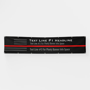 Personalised Thin Red Line USA Flag Long Display Banner
