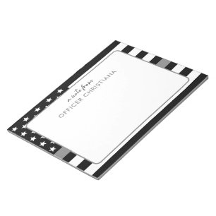 Personalised Thin Silver Line Correctional Officer Notepad