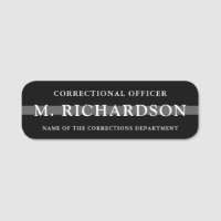 Personalised Thin Silver Line Corrections Officer