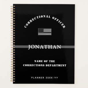 Personalised Thin Silver Line Corrections Officer Planner