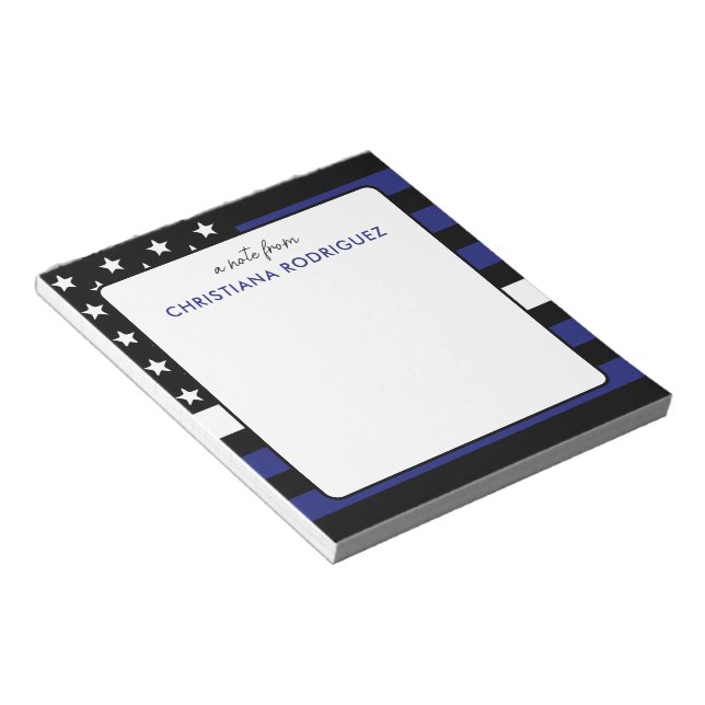 Personalised Thin White Line Flag EMT EMS Notepad (Angled)