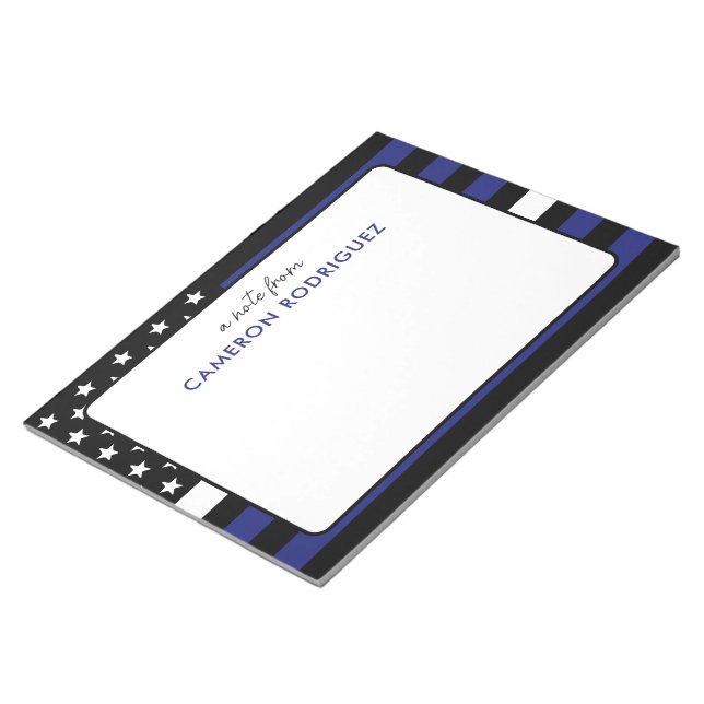 Personalised Thin White Line Flag EMT EMS Notepad (Angled)