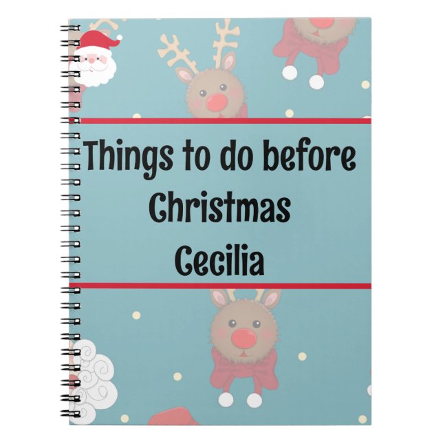 Personalised "Things to do before Christmas" Notebook (Front)