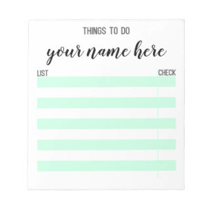 Personalised Things To Do Notepad