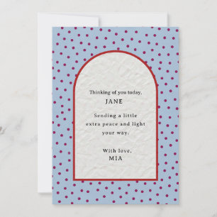 Personalised Thinking of You Blue Berry Arch Card