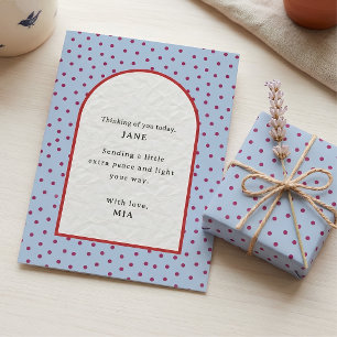 Personalised Thinking of You Blue Berry Arch Card