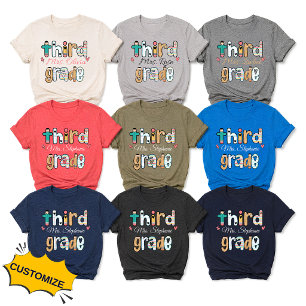 Personalised Third Grade Teacher Shirt