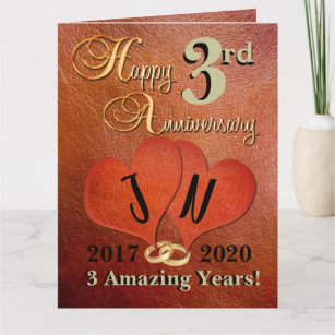 Leather Anniversary Cards Zazzle Co Uk