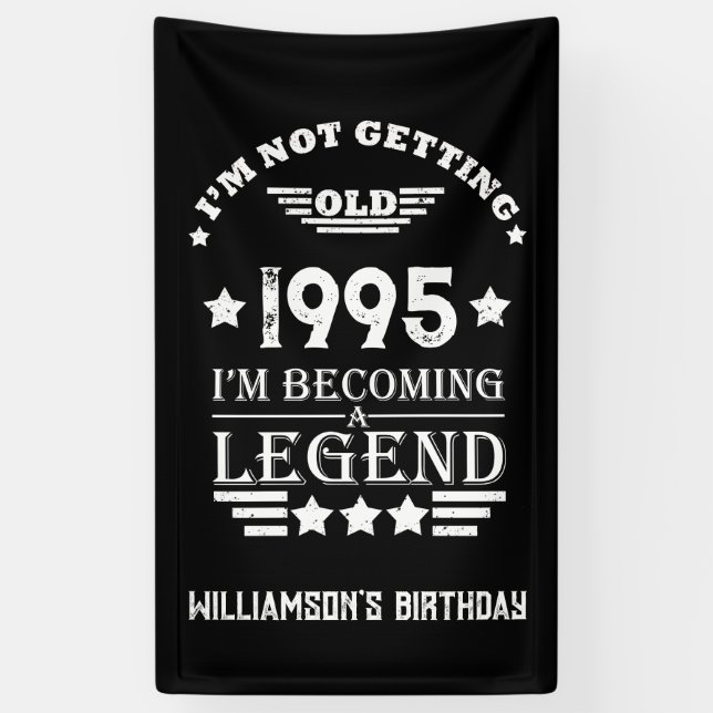 Personalised Thirty vintage 30th birthday party Banner (Vertical)