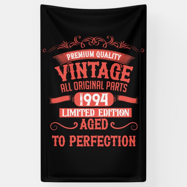 Personalised thirty vintage 30th birthday party banner (Vertical)